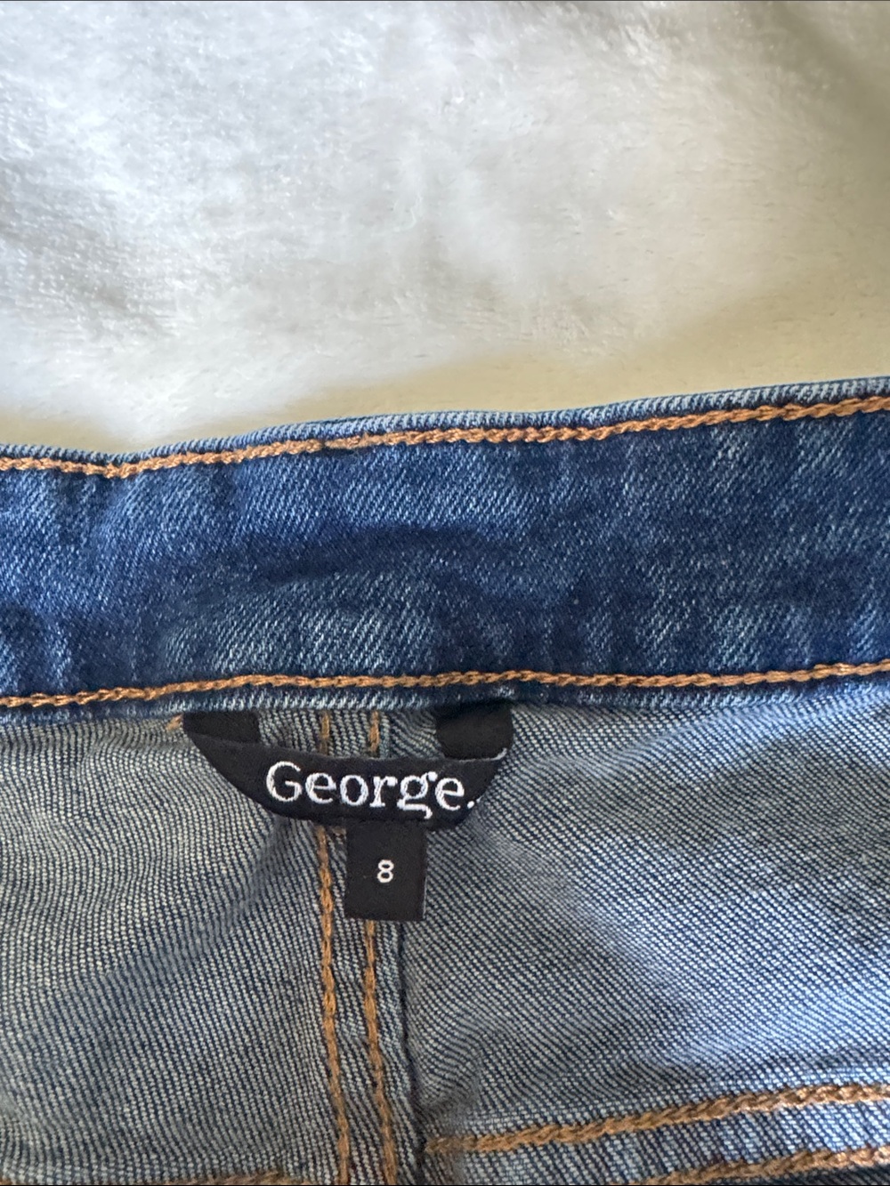 George Dark Blue Rolled-Hem Denim Shorts - Picture 2 of 3